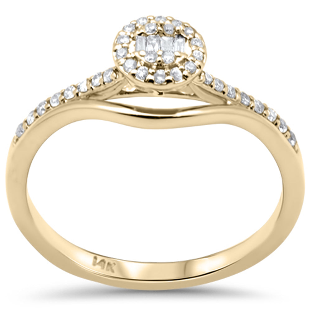 ''SPECIAL! .21ct G SI 14K Yellow GOLD Round & Baguette Diamond Engagement Ring''