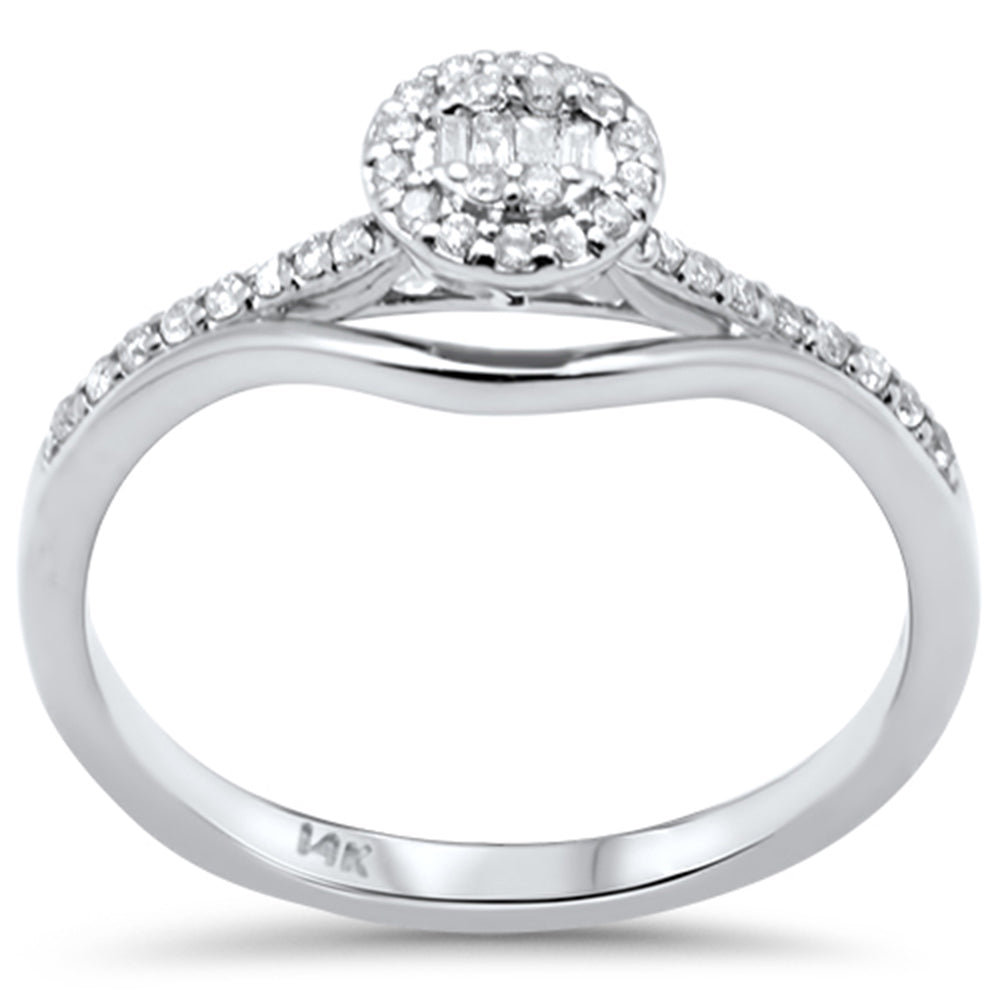 ''SPECIAL! .20ct G SI 14K White GOLD  Round & Baguette Diamond Engagement Ring''