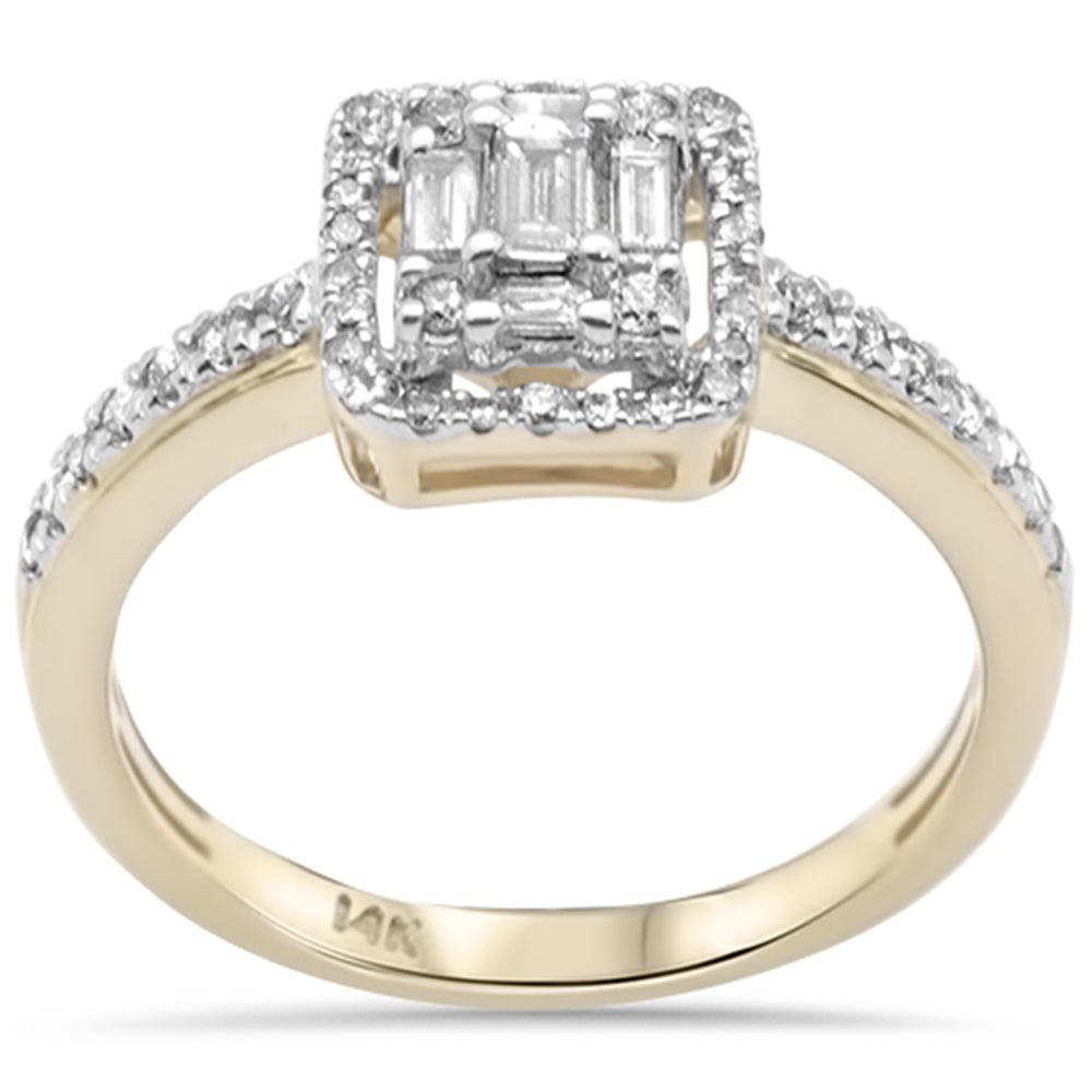 SPECIAL!   .45ct G SI 14K Yellow Gold Round & Baguette DIAMOND Engagement Ring