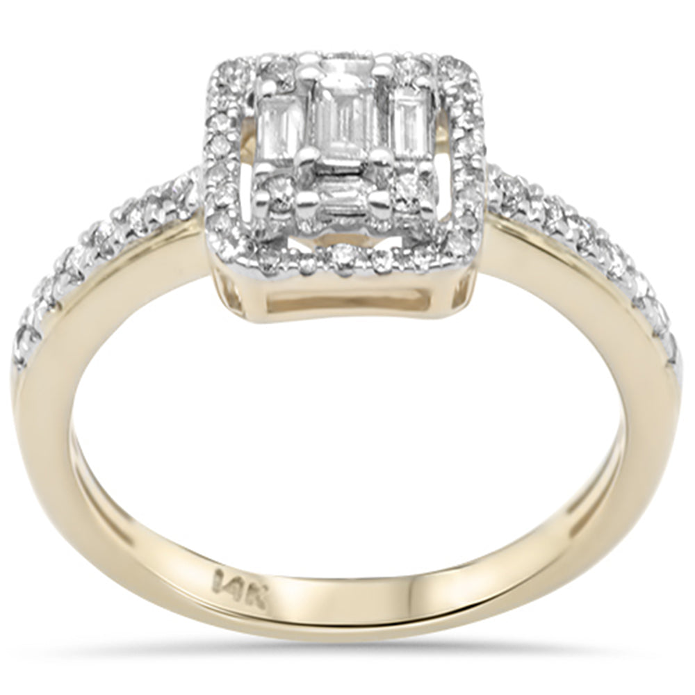''SPECIAL!  .45ct G SI 14K Yellow Gold Round & Baguette DIAMOND Engagement Ring''