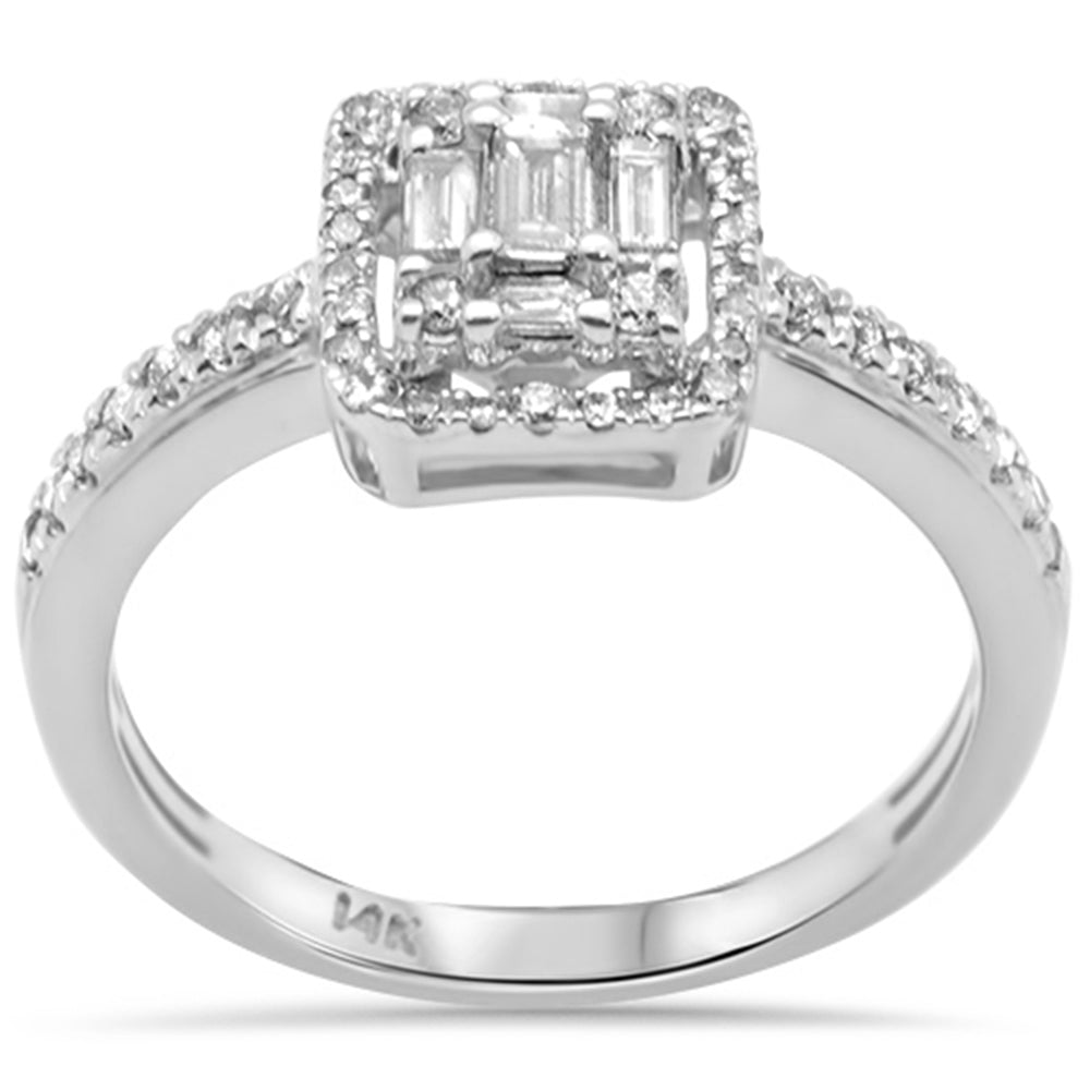 ''SPECIAL! .42ct G SI 14K White GOLD Round & Baguette Diamond Engagement Ring''