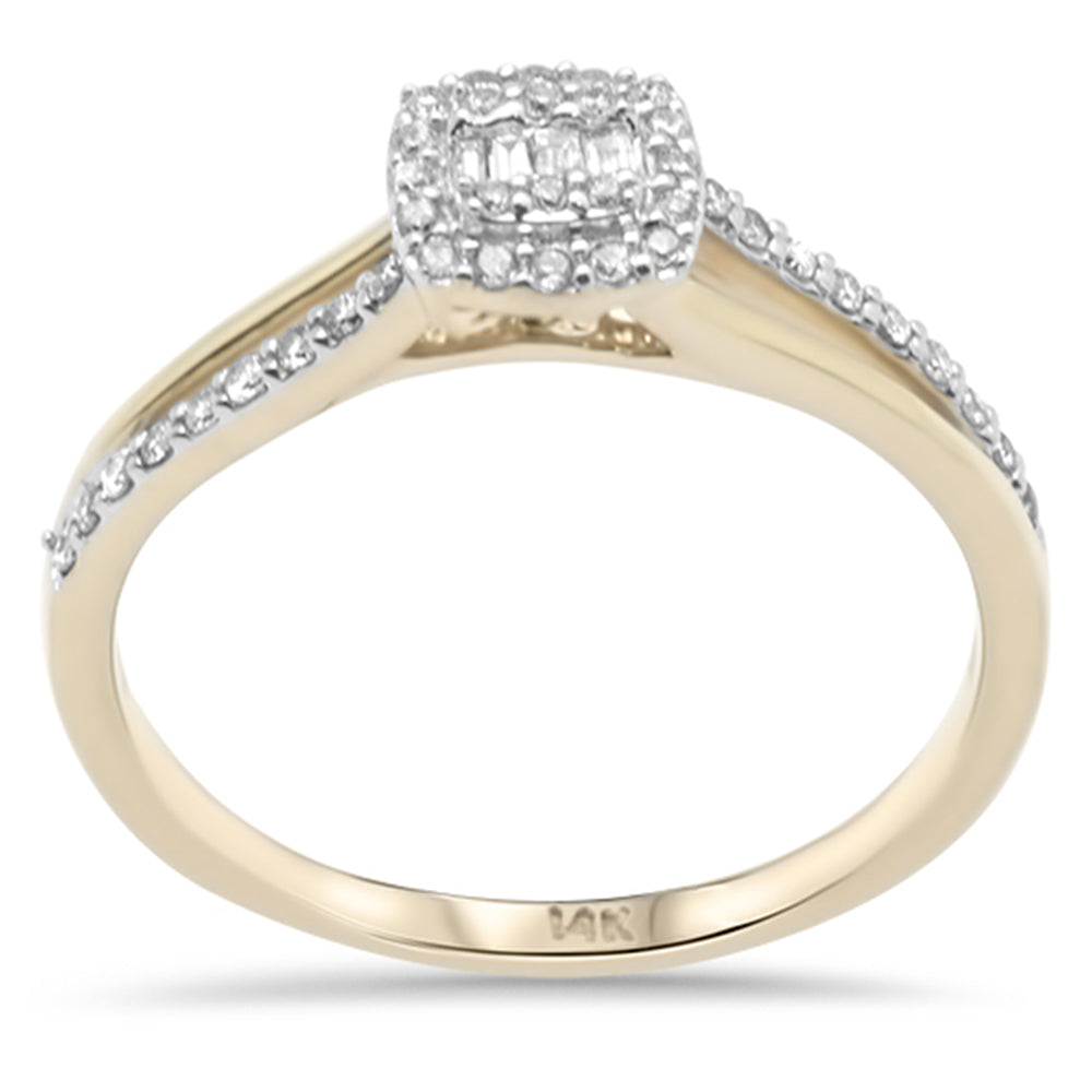 SPECIAL!  .23ct G SI 14K Yellow Gold Round & Baguette DIAMOND Engagement Ring