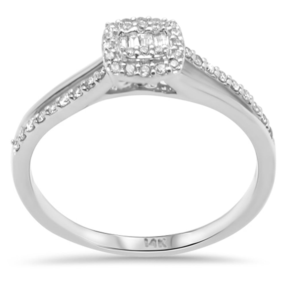 ''SPECIAL! .22ct G SI 14K White GOLD Round & Baguette Diamond Engagement Ring''