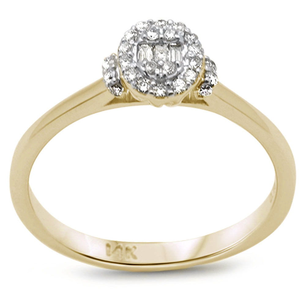 .15ct G SI 14K Yellow Gold  Oval Shaped Round & Baguette DIAMOND Engagement Ring