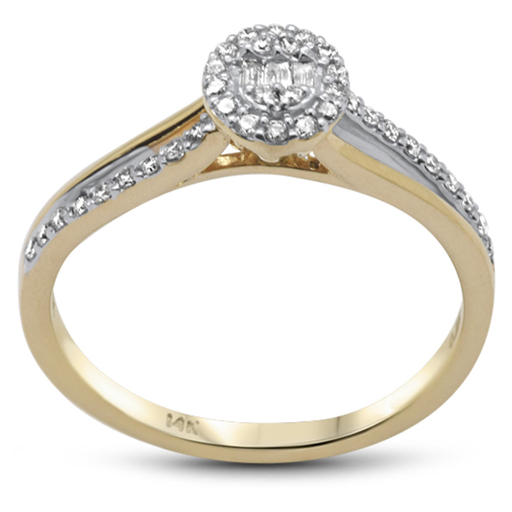 SPECIAL!   .22ct G SI 14K Yellow Gold Oval Shaped Round & Baguette DIAMOND Engagement Ring