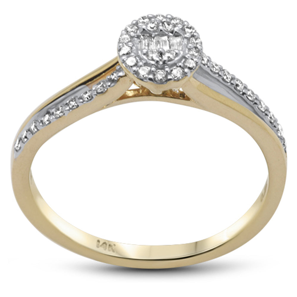 ''SPECIAL!  .22ct G SI 14K Yellow Gold Oval Shaped Round & Baguette DIAMOND Engagement Ring''