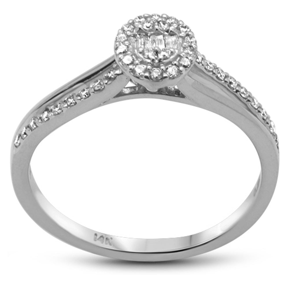 ''SPECIAL! .22ct G SI 14K White Gold Oval Shaped Round & Baguette DIAMOND Engagement Ring''