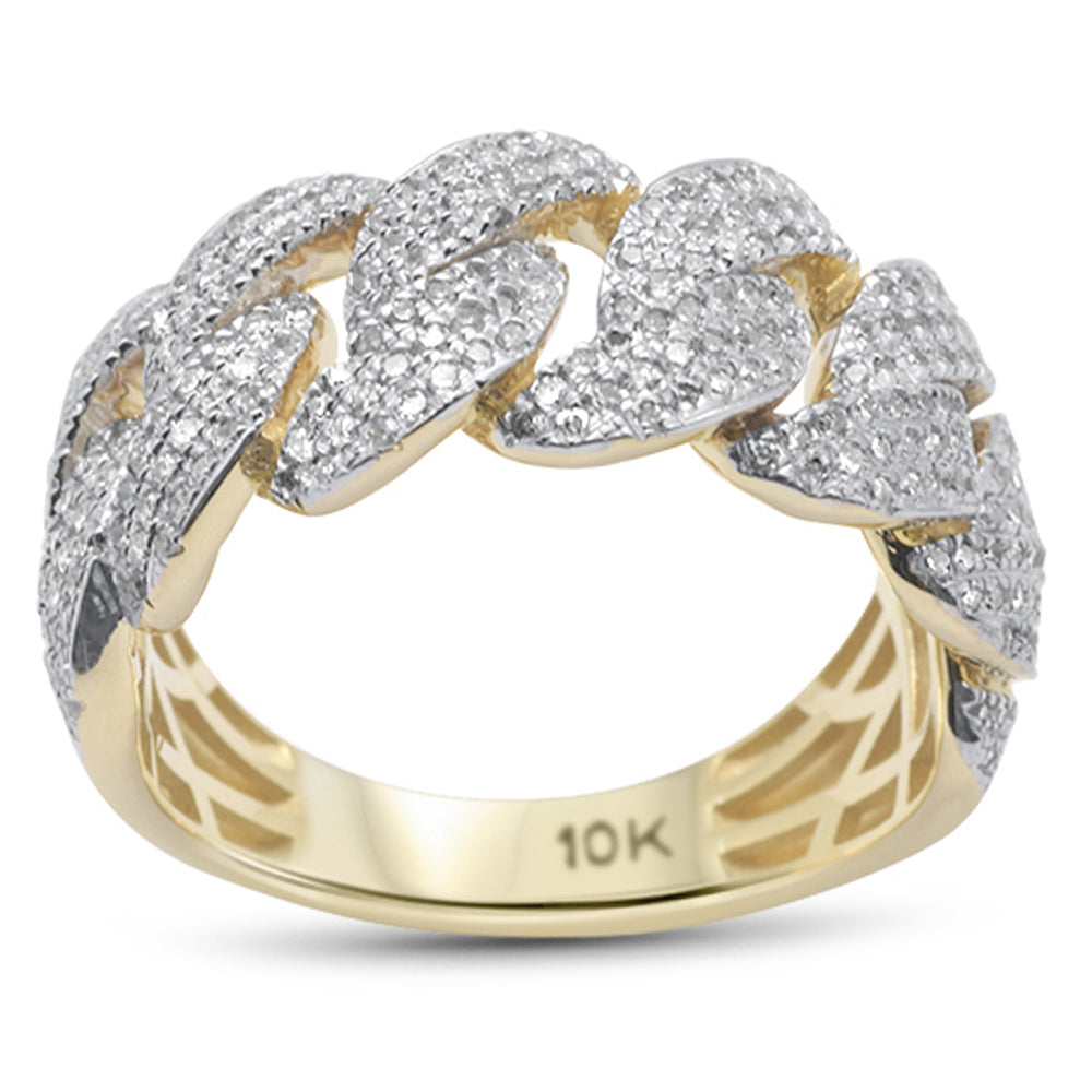 ''SPECIAL! .79ct G SI 10K Yellow GOLD Cuban Style Men's Ring Band''