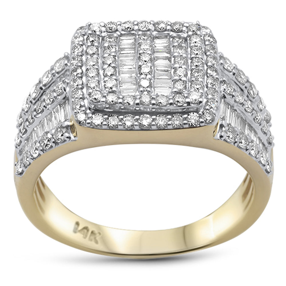 ''SPECIAL! 1.59ct G SI 14K Yellow Gold Round & Baguette DIAMOND Men's Ring Band''