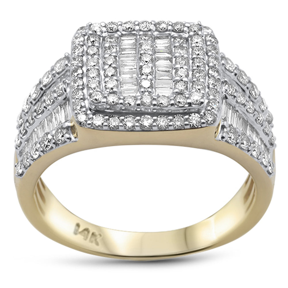 ''SPECIAL! 1.59ct G SI 14K Yellow GOLD Round & Baguette Diamond Men's Ring Band''