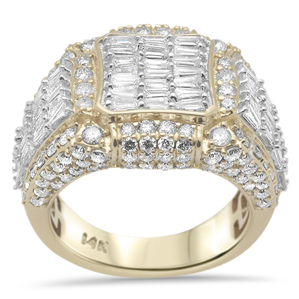 DIAMOND CLOSEOUT!  4.63ct G SI 14K Yellow Gold Round & Baguette DIAMOND Men's Ring Band