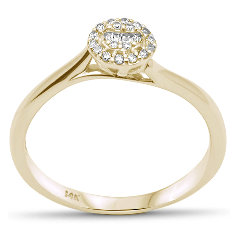''SPECIAL! .12ct G SI 14K Yellow GOLD Round & Baguette Diamond Engagement Ring''