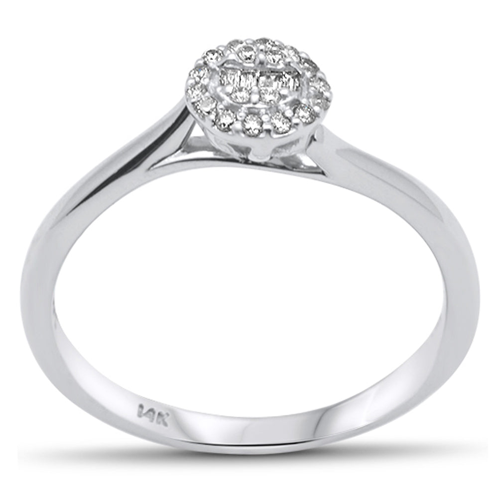 ''SPECIAL! .11ct G SI 14K White Gold  Round & Baguette Diamond Engagement RING''