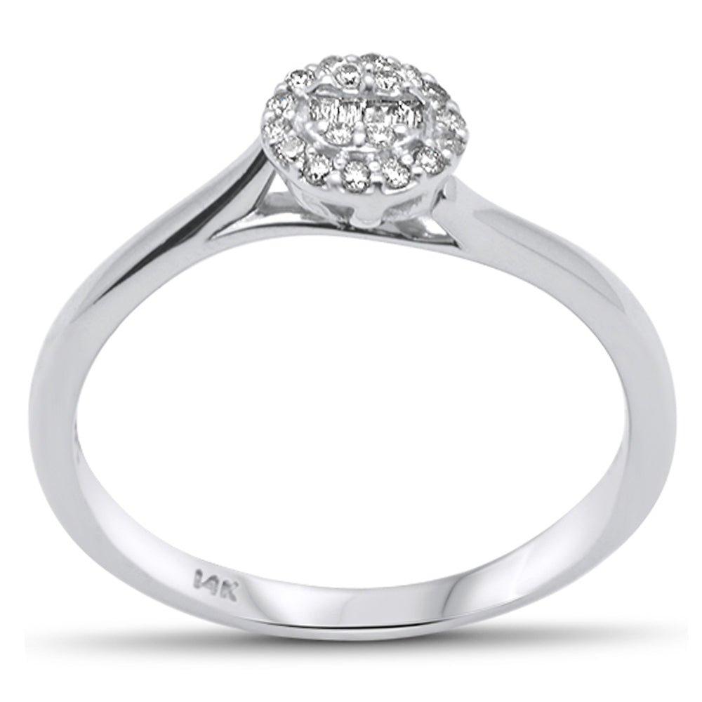 ''SPECIAL! .11ct G SI 14K White Gold  Round & Baguette DIAMOND Engagement Ring''