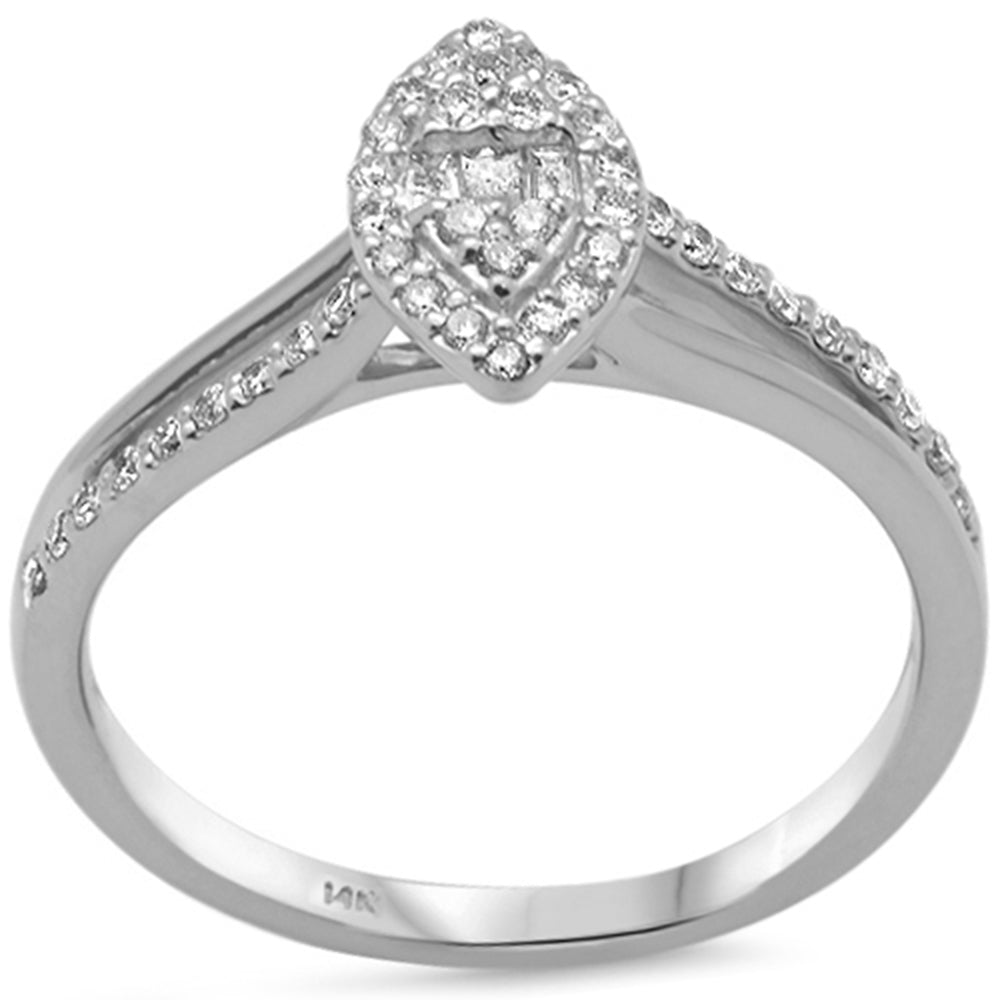 ''SPECIAL! .24ct G SI 14K White GOLD Round & Baguette Diamond Engagement Ring''