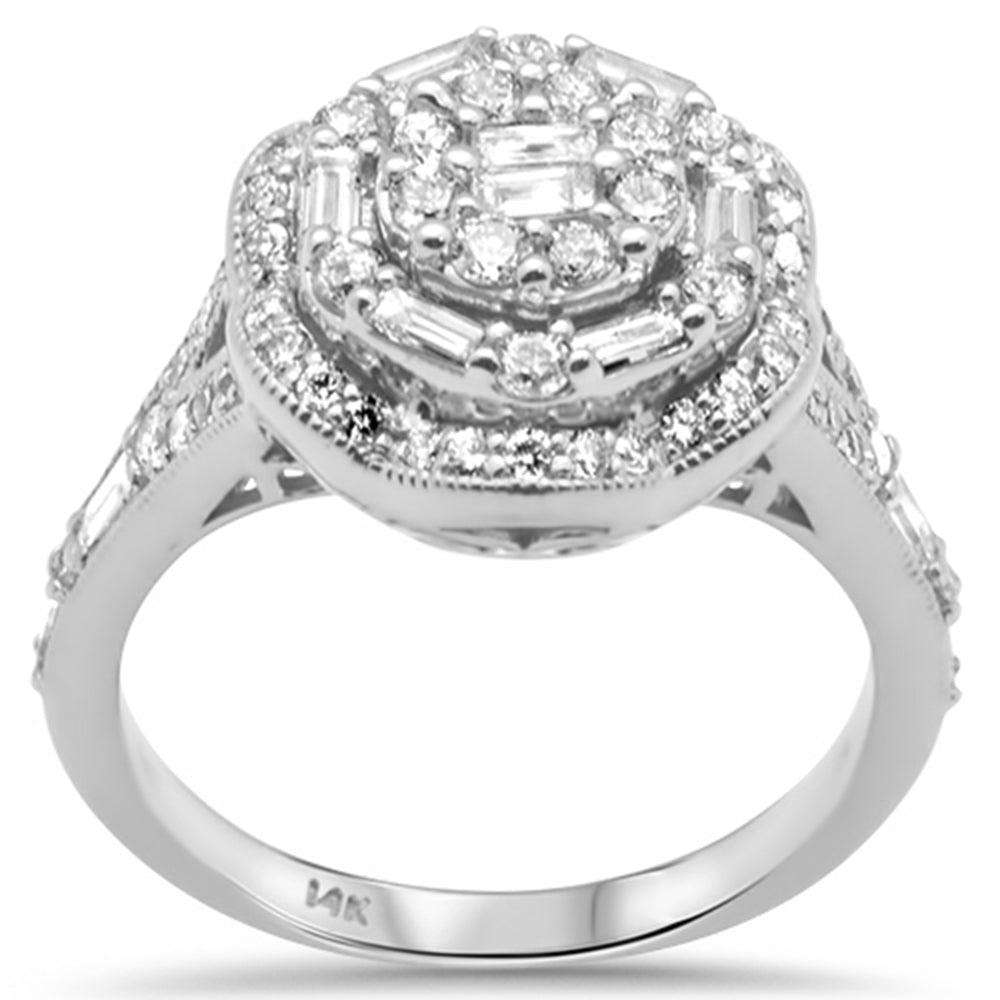 ''SPECIAL!.97ct G SI 14K White Gold Round & Baguette DIAMOND Engagement Ring''