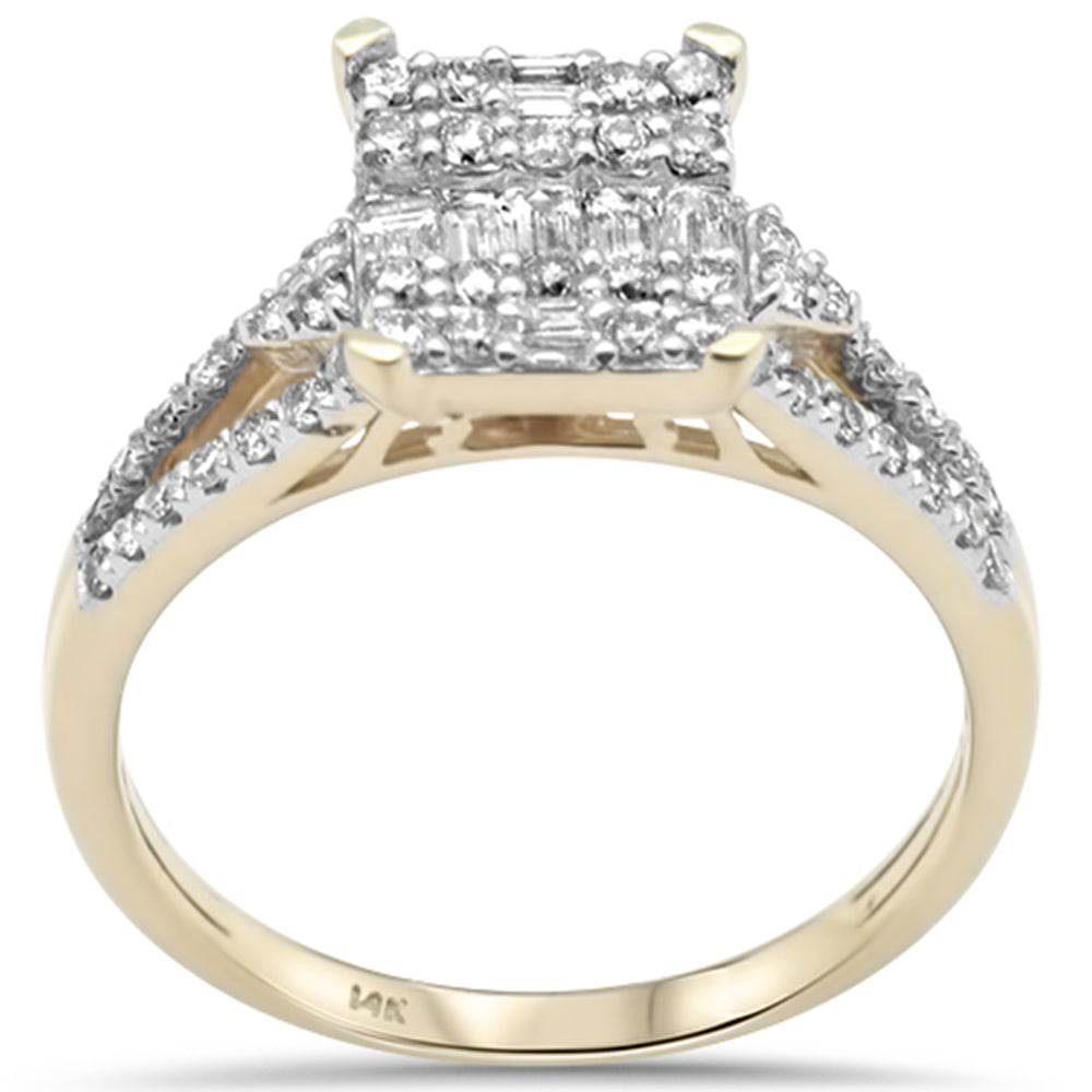 ''SPECIAL! .60ct G SI 14K Yellow GOLD Round & Baguette Diamond Engagement Ring''
