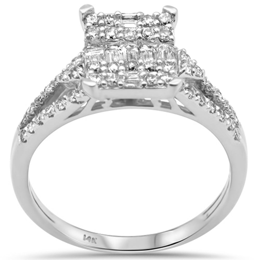 ''SPECIAL! .60ct G SI 14K White Gold Round & Baguette Diamond Engagement RING''