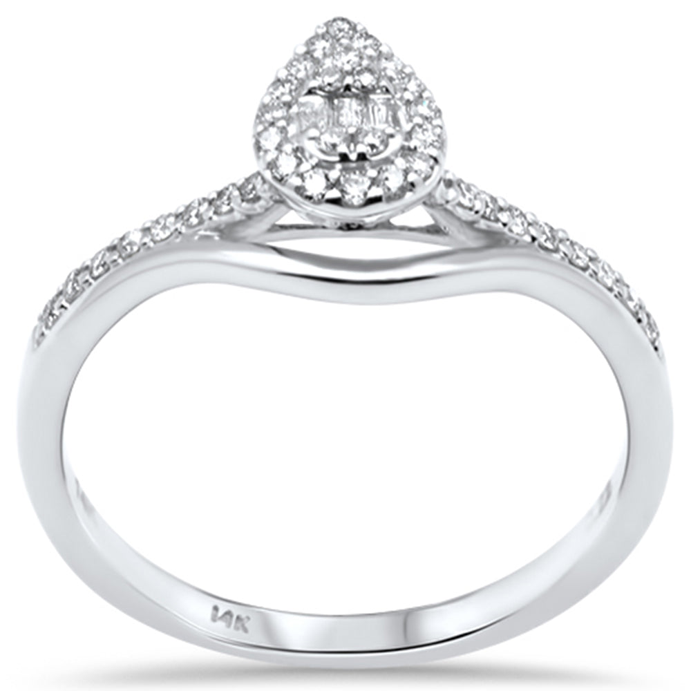 ''SPECIAL! .22ct G SI 14K White GOLD  Round & Baguette Diamond Engagement Ring''