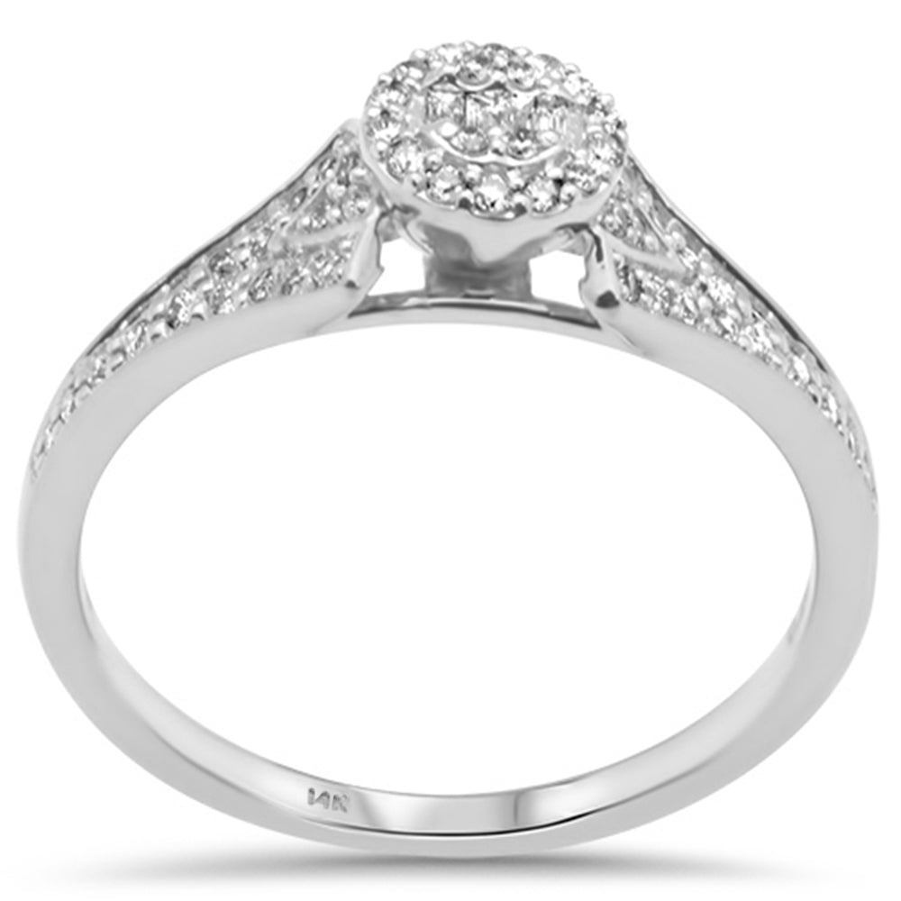 ''SPECIAL! .24ct G SI 14K White Gold Round & Baguette Diamond Engagement RING''