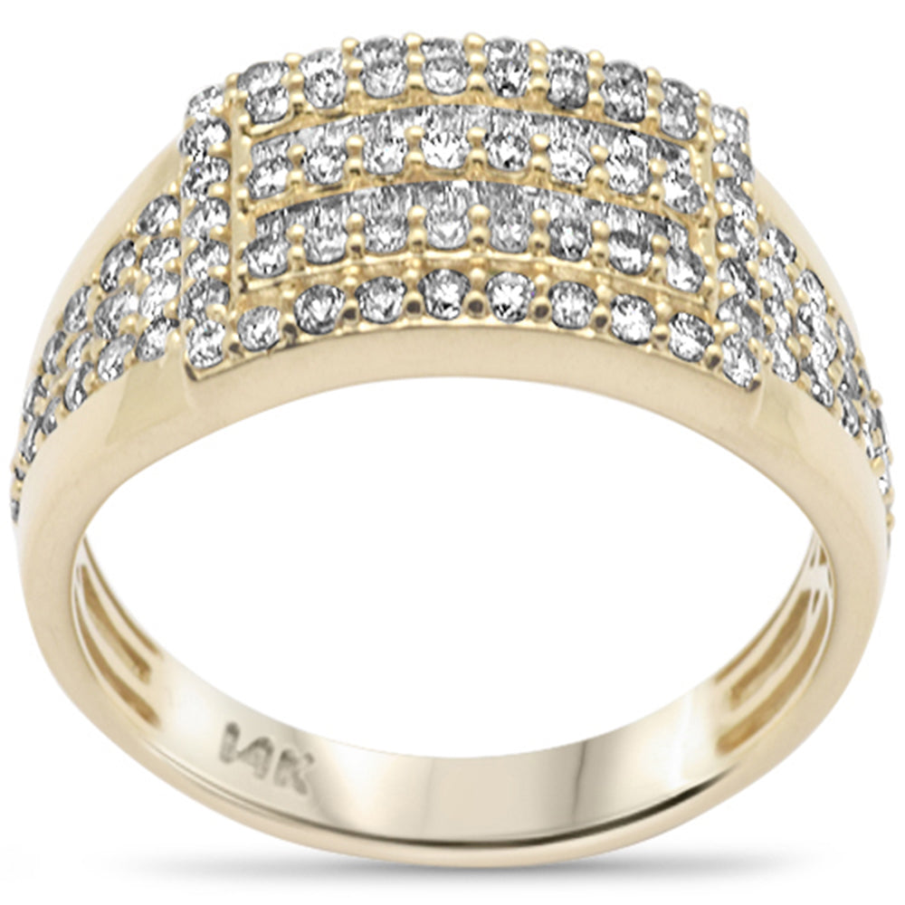 ''SPECIAL! 1.45ct G SI 14K Yellow GOLD Round & Baguette Diamond Men's Ring Band''