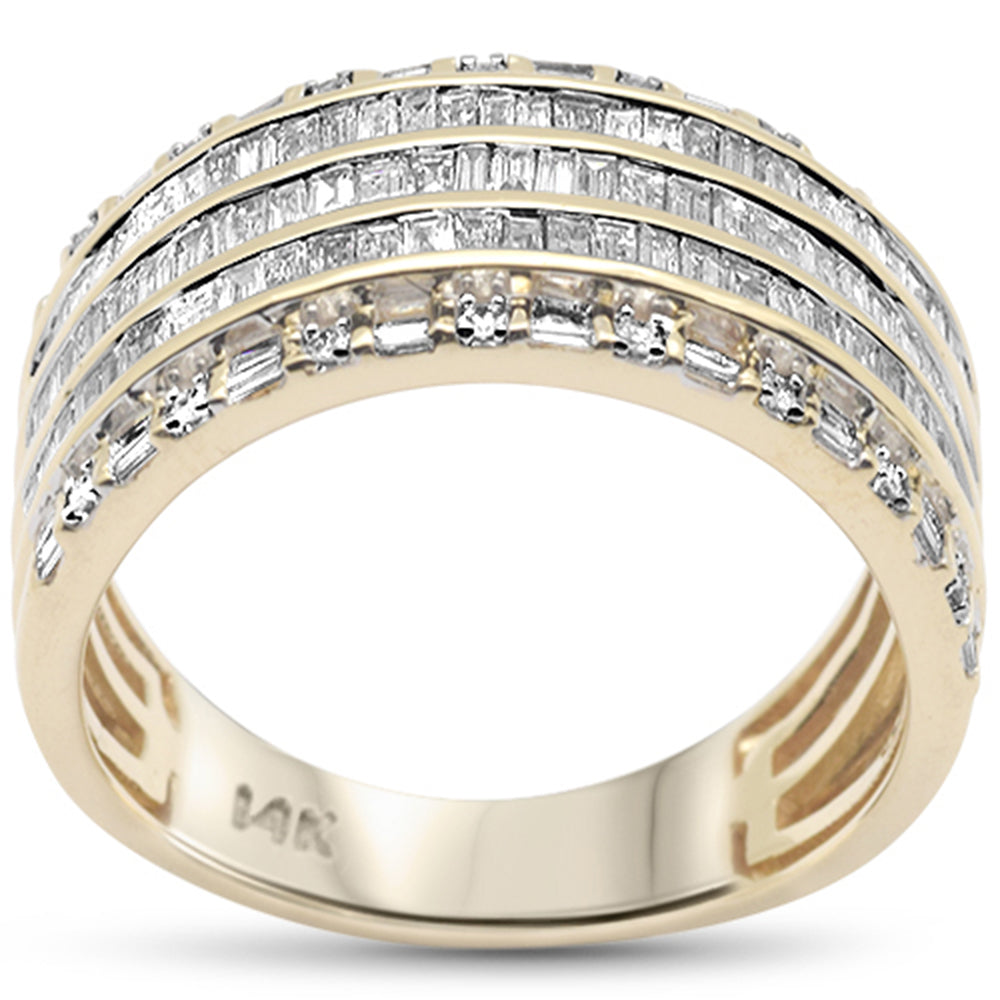''SPECIAL! 1.28ct G SI 14K Yellow Gold Round & Baguette Diamond Men's RING Band''