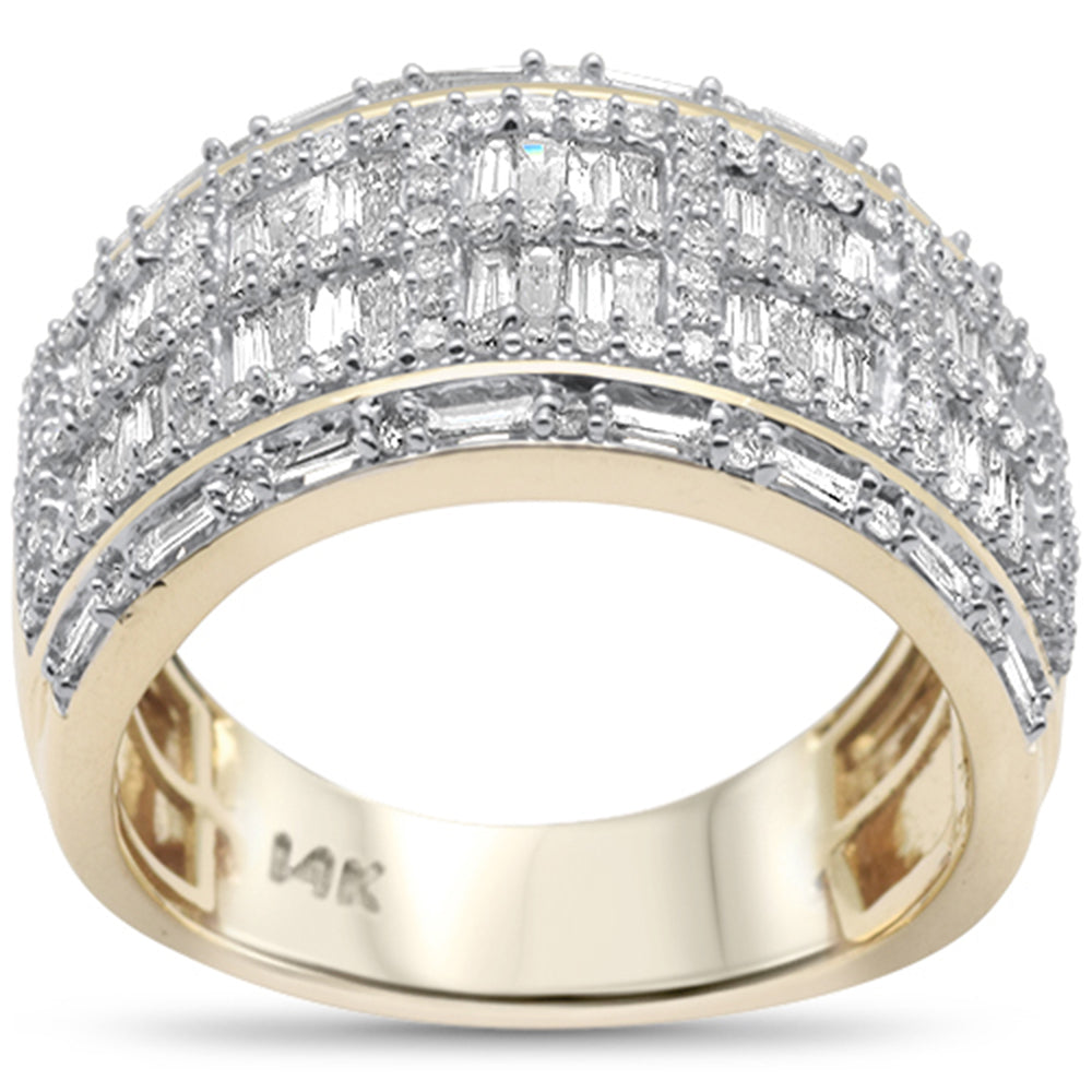 ''SPECIAL! 1.61ct G SI 14K Yellow GOLD Round & Baguette Diamond Men's Ring Band''