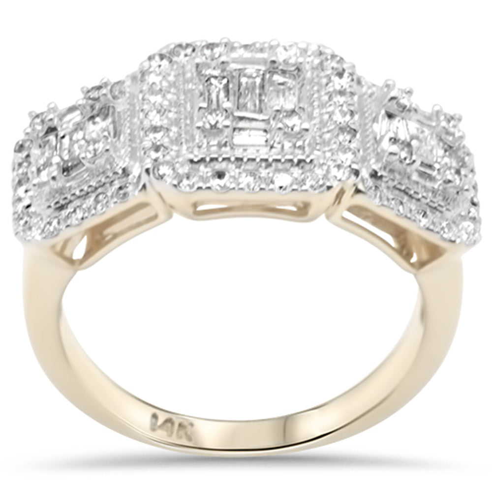 ''SPECIAL! 1.02ct G SI 14K Yellow GOLD Round & Baguette Diamond Engagement Ring''