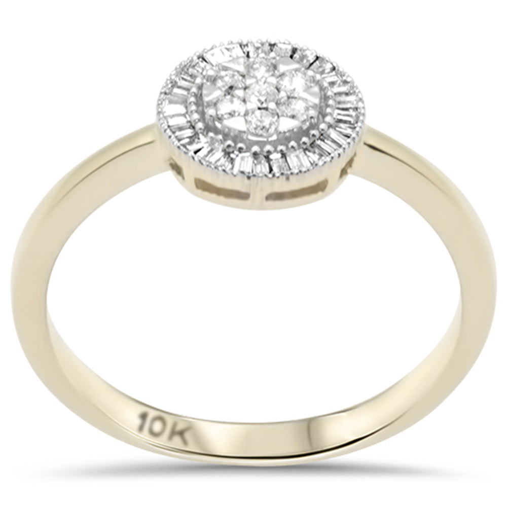 ''SPECIAL! .20ct G SI 10K Yellow Gold Round & Baguette DIAMOND Engagement Ring''