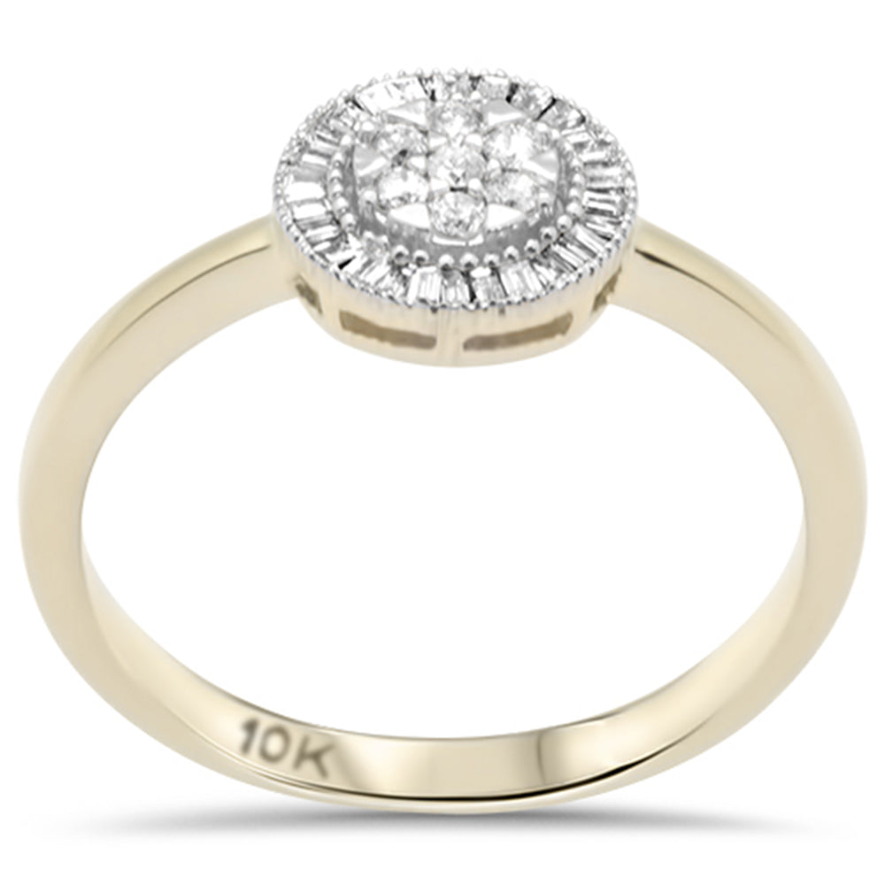 ''SPECIAL! .20ct G SI 10K Yellow GOLD Round & Baguette Diamond Engagement Ring''