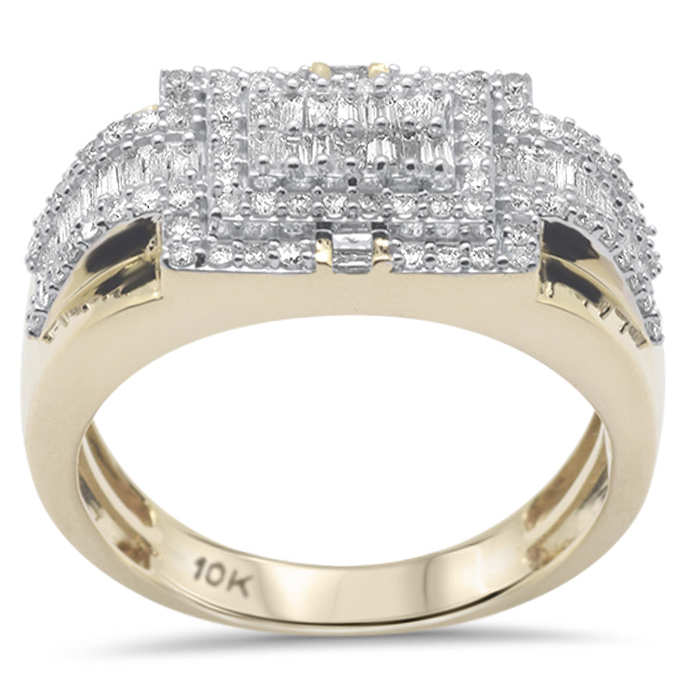 ''SPECIAL! .91ct G SI 10K Yellow GOLD Round & Baguette Diamond Men's Band''