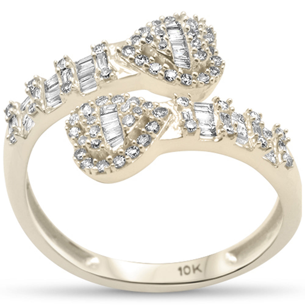 ''SPECIAL! .50ct G SI 10K Yellow Gold Round & Baguette Diamond Heart RING''