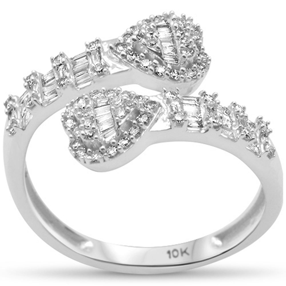 ''SPECIAL! .55ct G SI 10K White GOLD Round & Baguette Diamond Heart Ring''