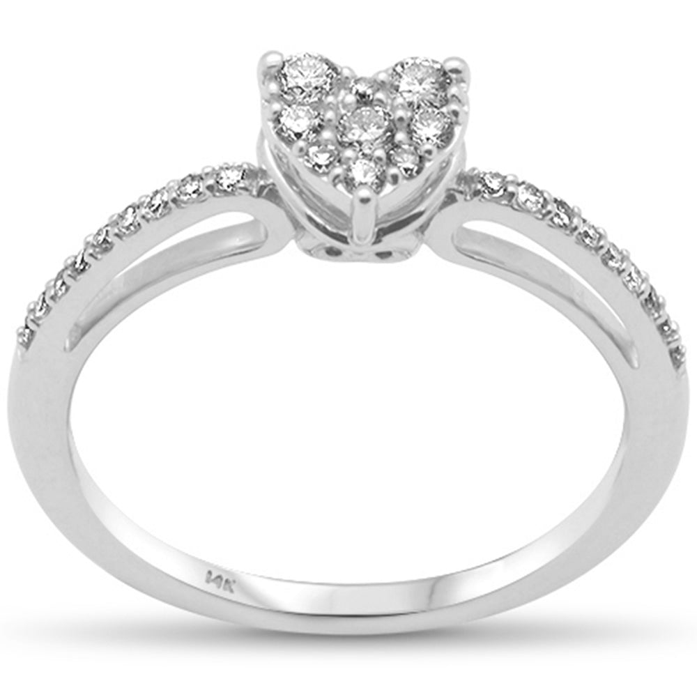 ''SPECIAL! .25ct G SI 14K White Gold Diamond Heart Shaped Women's RING Size 6.5''