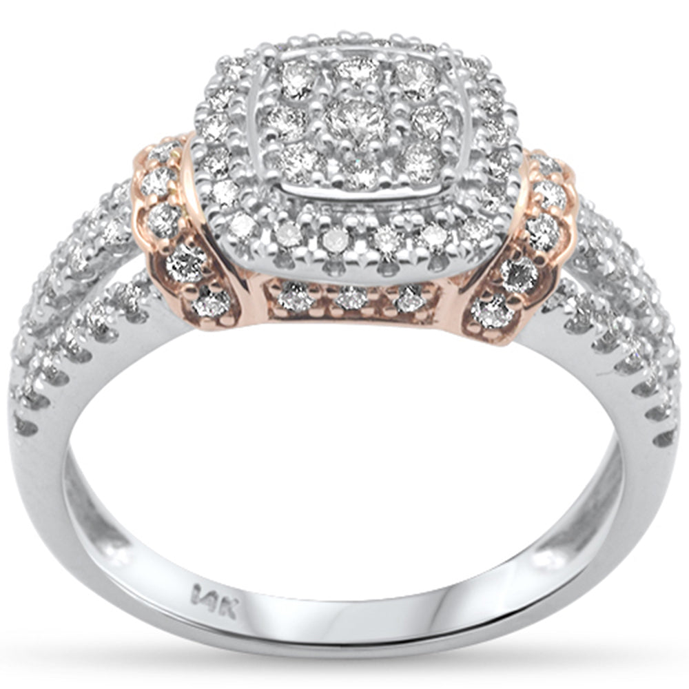 ''SPECIAL! .73ct G SI 14K White Gold/Rose Gold Diamond Women's RING Size 6.5''