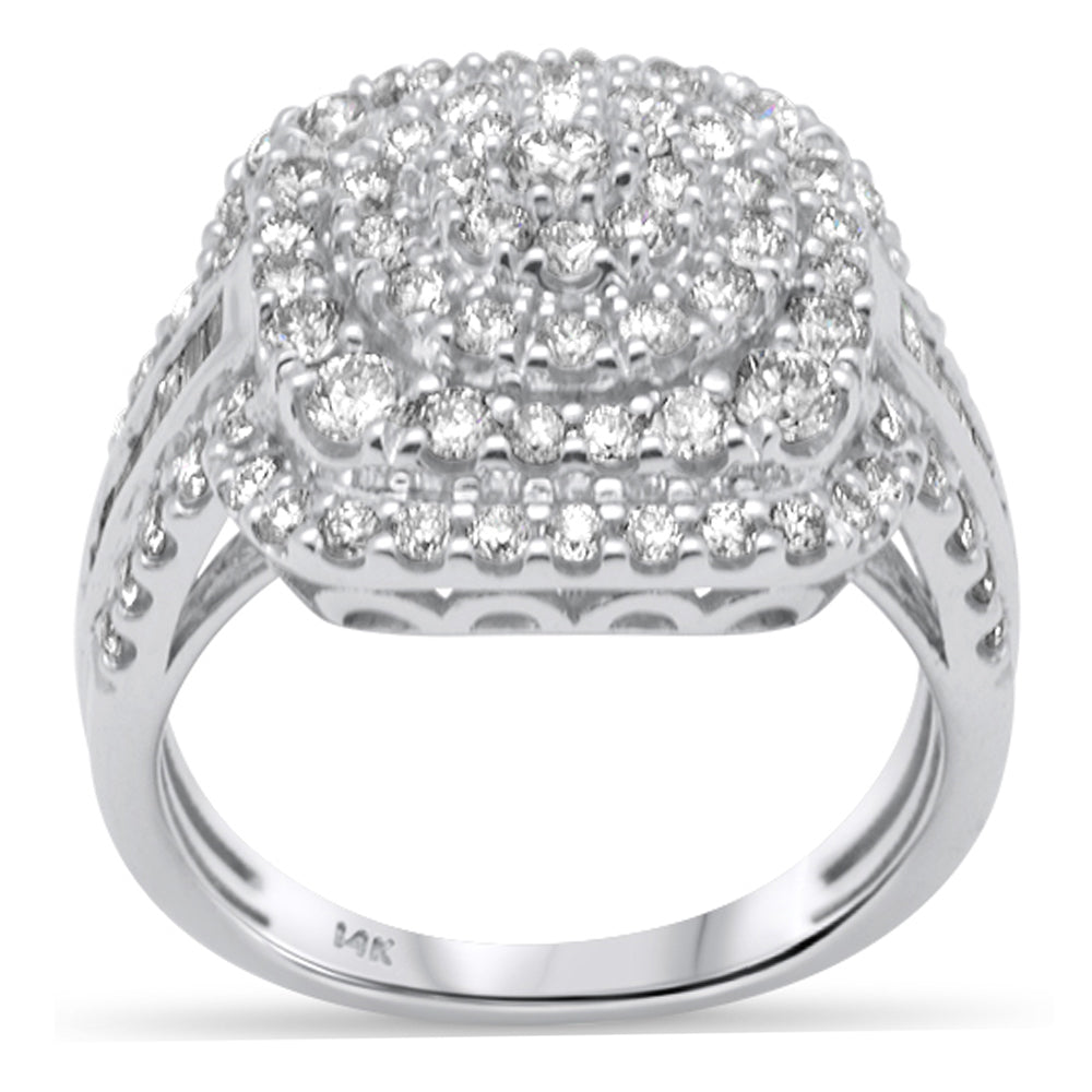 ''SPECIAL! 1.97ct G SI 14K White Gold Round & Baguette DIAMOND Women's Ring Size 6.5''