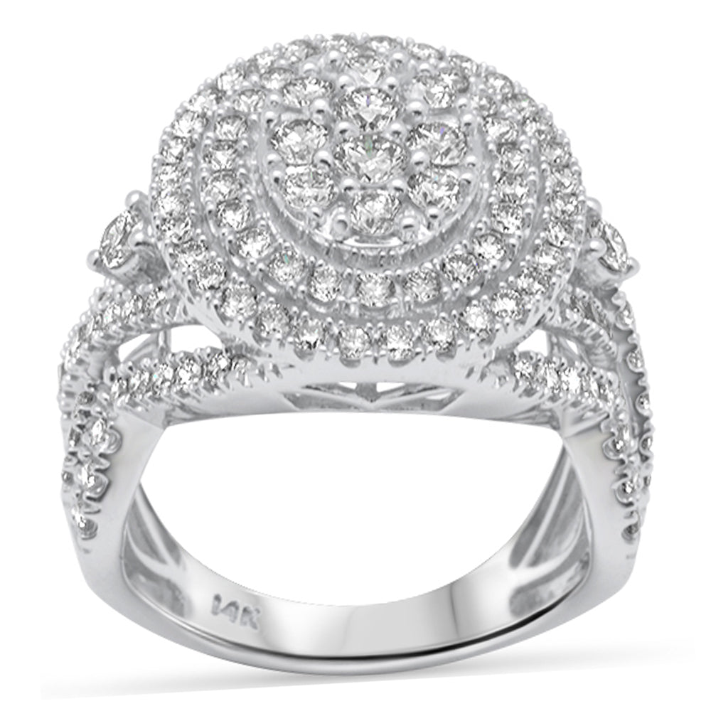 ''SPECIAL! 1.99ct G SI 14K White Gold Round & Baguette Diamond Women's RING Size 6.5''