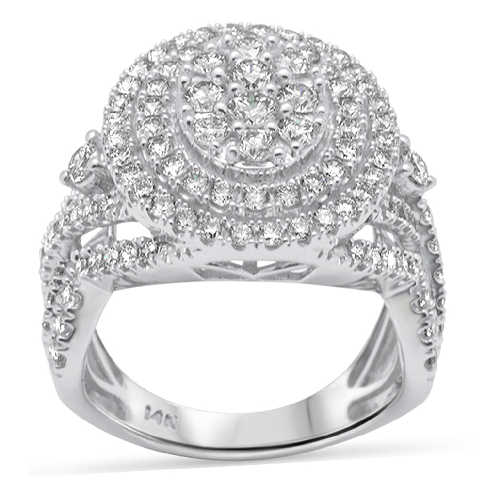 ''SPECIAL! 1.99ct G SI 14K White Gold Round & Baguette DIAMOND Women's Ring Size 6.5''