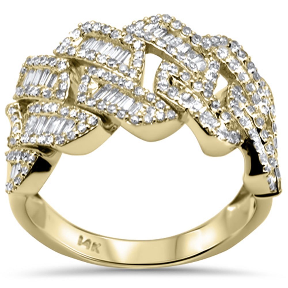 ''SPECIAL! 1.24ct G SI 14K Yellow GOLD Round & Baguette Diamond Men's Band Size 10''