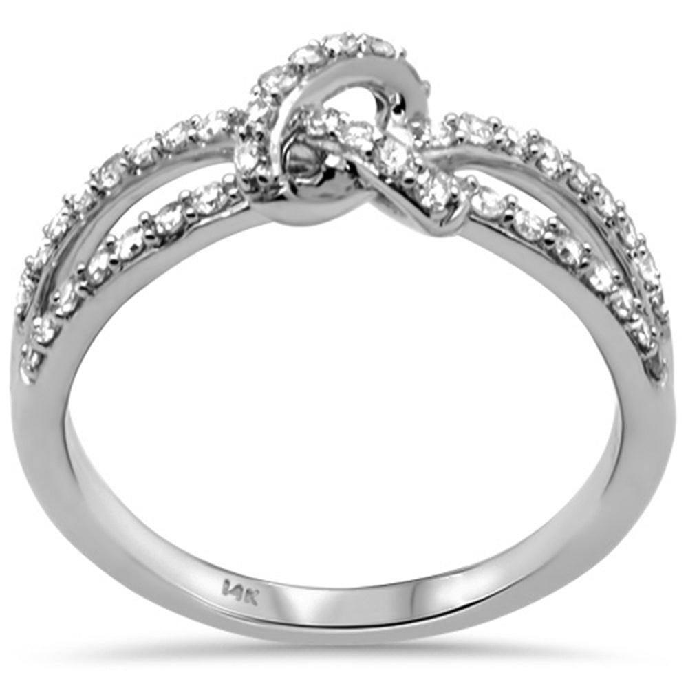 ''SPECIAL! .33ct G SI 14K White Gold Diamond Love Knot Style RING Size 6.5''