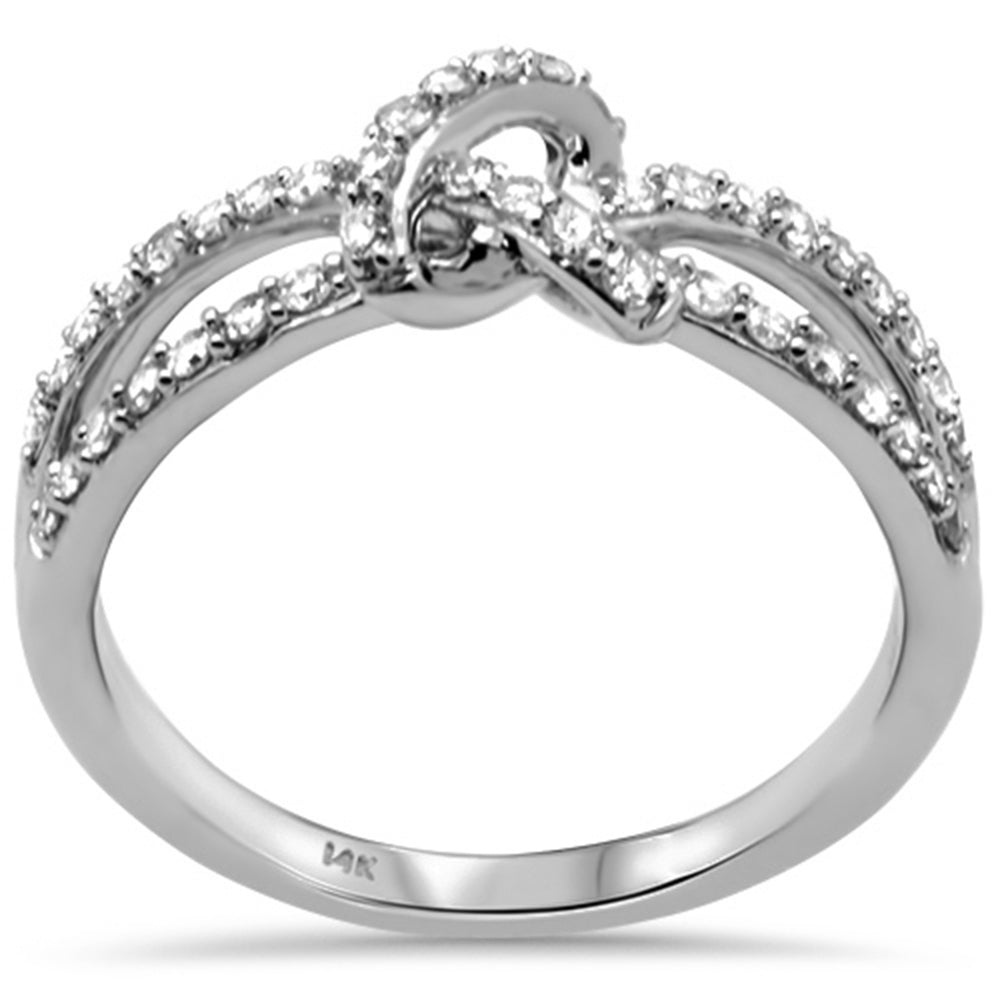''SPECIAL! .33ct G SI 14K White Gold DIAMOND Love Knot Style Ring Size 6.5''