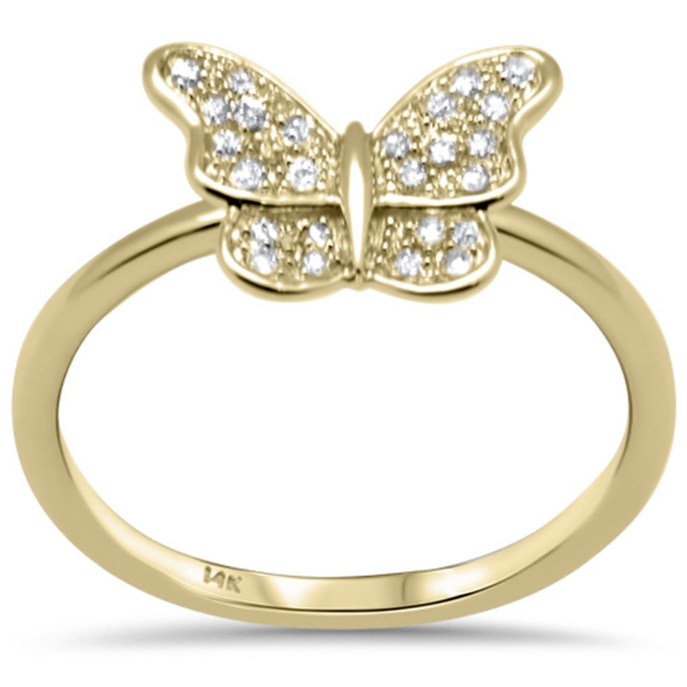 ''SPECIAL! .13ct G SI 14K Yellow Gold Diamond Butterfly RING Size 6.5''