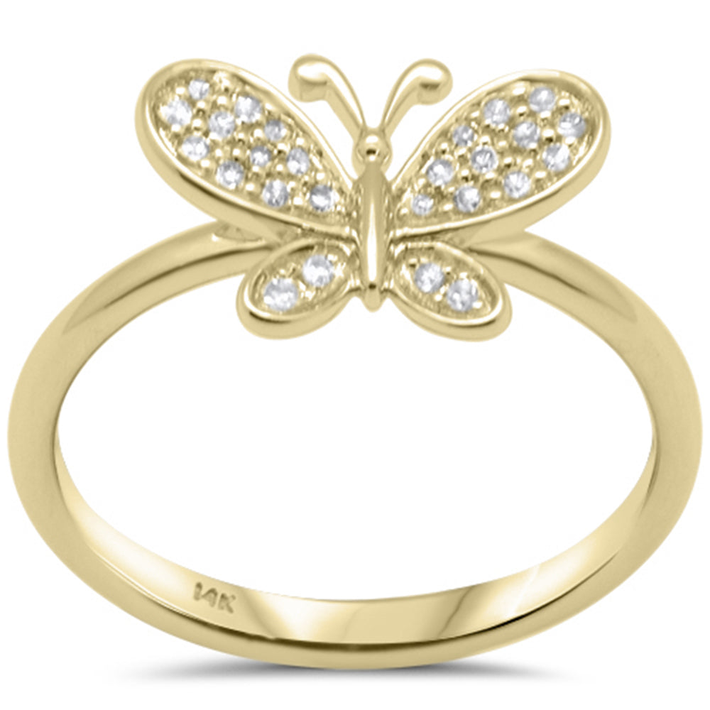 ''SPECIAL! .13ct G SI 14K Yellow Gold DIAMOND Butterfly Ring Size 6.5''