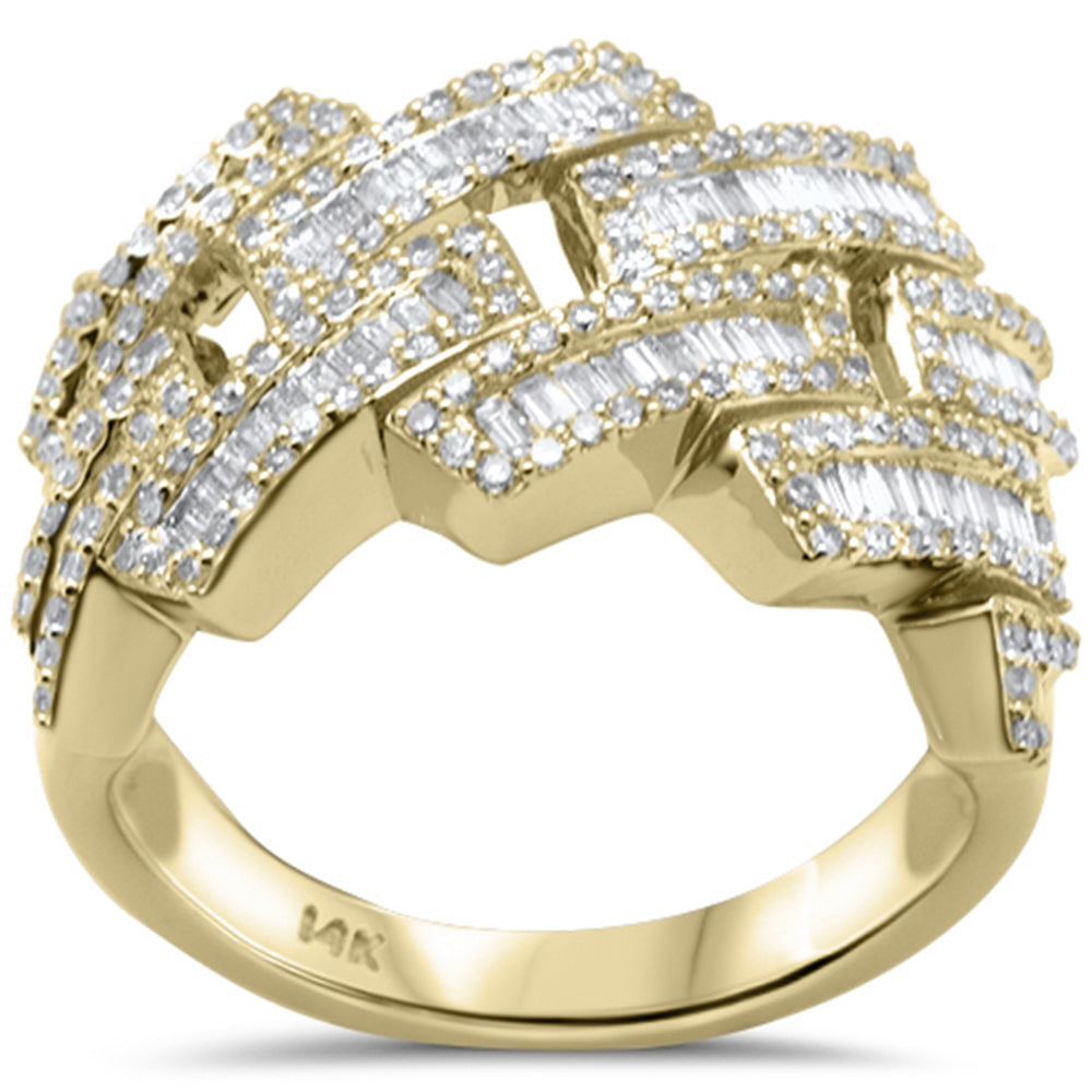 ''SPECIAL! 1.32ct G SI 14K Yellow GOLD Round & Baguette Diamond Men's Ring''