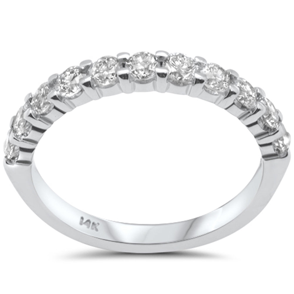 ''SPECIAL!.80ct G SI 14K White Gold Women's Round Diamond Half Eternity Band RING Size 6.5''