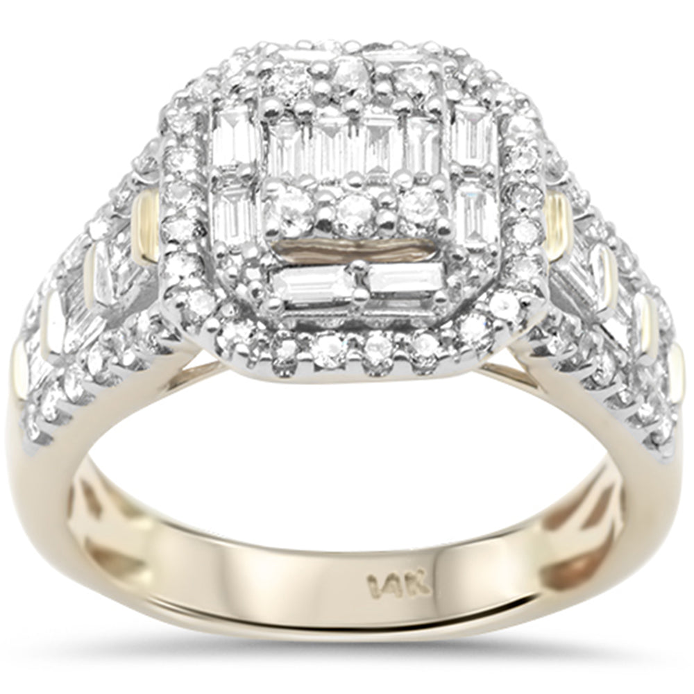 ''SPECIAL! 1.15ct G SI 14K Yellow Gold Round & Baguette Diamond Women's RING Band Size 7''