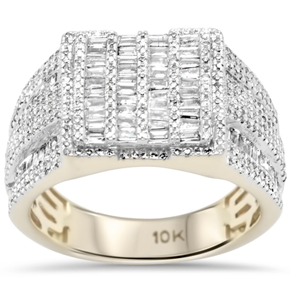 ''SPECIAL! 1.54ct G SI 10K Yellow Gold Round & Baguette Men's Diamond Band RING Size 10''