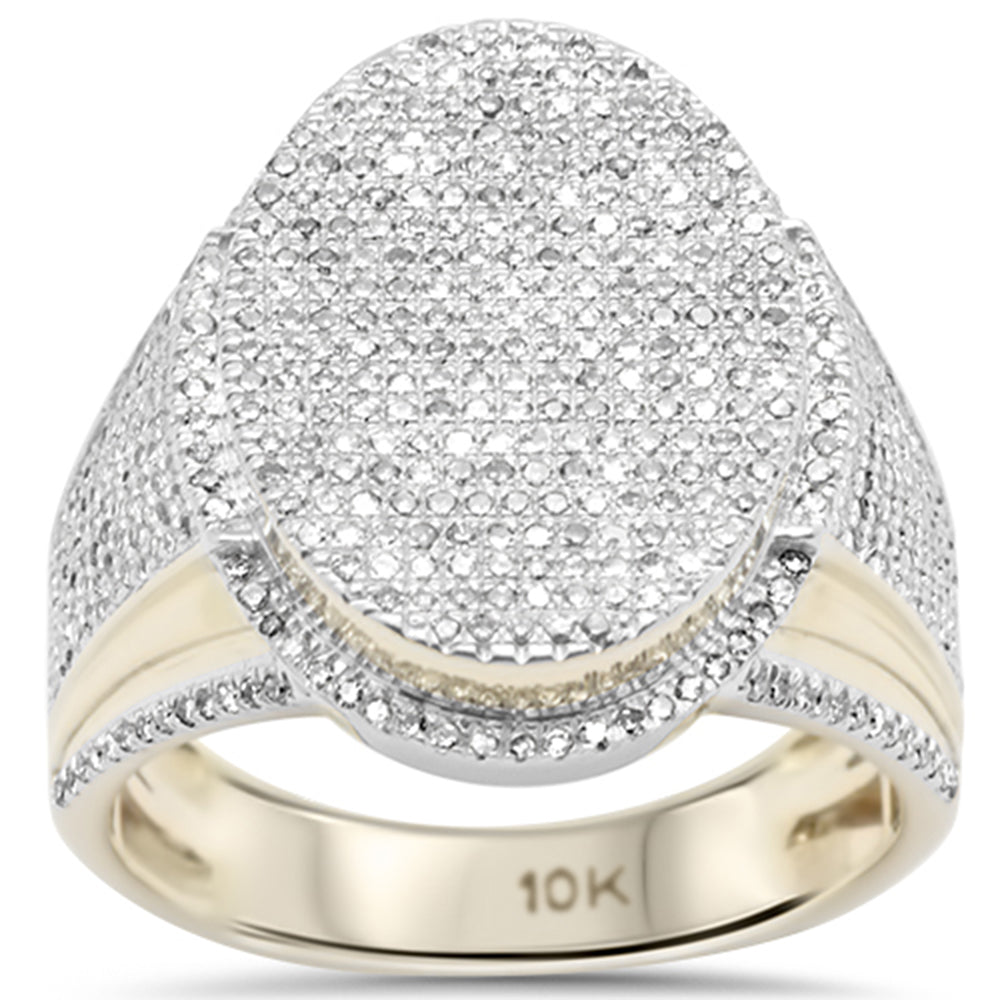 ''SPECIAL! 1.14ct G SI 10K Yellow GOLD Oval Shaped Men's Diamond Ring Band''