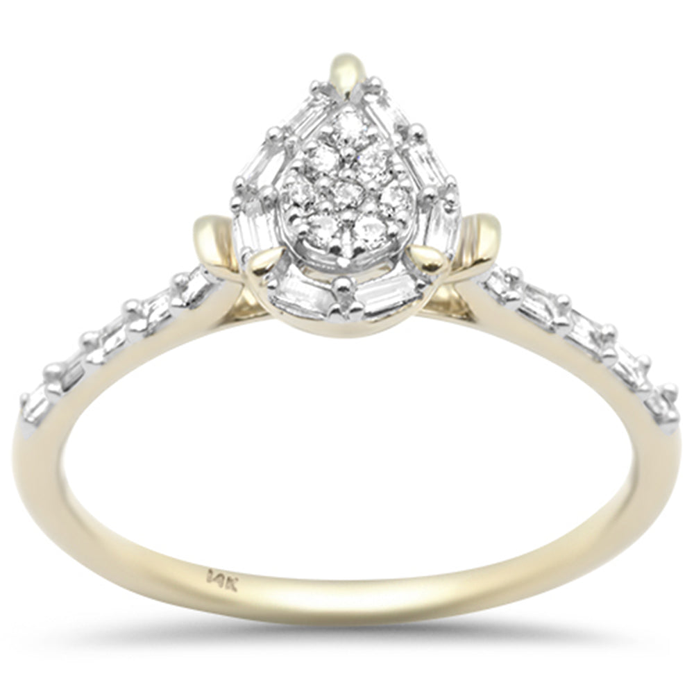 ''SPECIAL! .23ct G SI 14K Yellow Gold Round & Baguette Diamond Engagement RING''