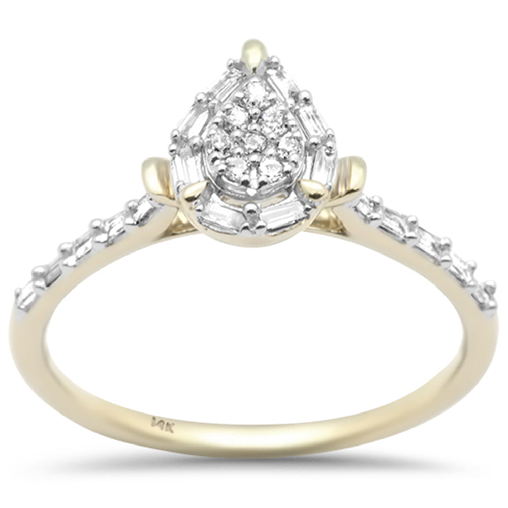 ''SPECIAL! .23ct G SI 14K Yellow Gold Round & Baguette DIAMOND Engagement Ring''